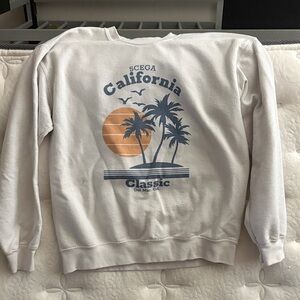 Gildan Cream Sweatshirt with Navy & Orange California Graphic